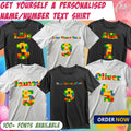Personalised T-Shirt With Name & Number Colourful Building Blocks Gift Kids