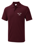 Personalised Custom Embroidered Classic Polo Shirt your text unisex workwear