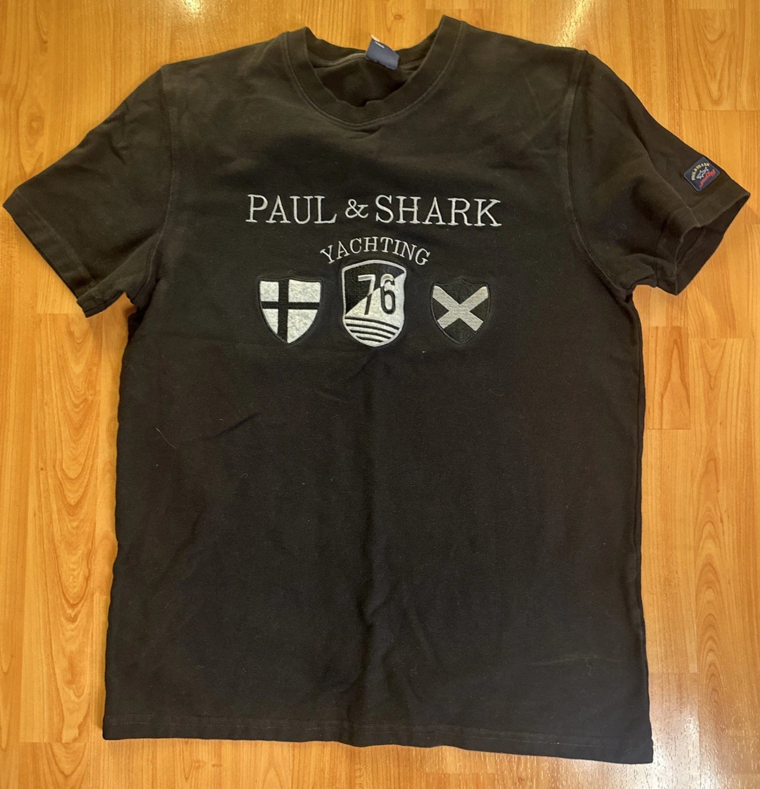 Rare Luxury Paul & Shark Yachting Street Fashion Black Men’s T-Shirt Size XL