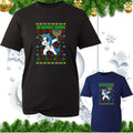 Happy Jewnicorn Christmas Hanukkah?T-Shirt Jewish Dabbing Unicorn Menorah Xmas