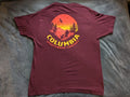 Columbia T-shirt Men's Large Burgundy Dog Hiking Cotton Dad Camping Walking