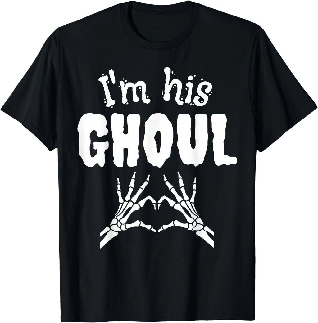 I'm Her Boo I'm His Ghoul Spooky Ghost Halloween Couple T-Shirt