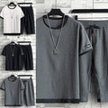 Trendy Mens Casual Set including Ice Silk Short Sleeve T Shirt and Shorts