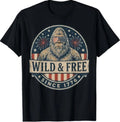 Patriotic Bigfoot Wild Free Since 1776 Sasquatch 4th July T-Shirt