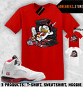 Shirt To Match AJ 5 OG Fire Red 2025 Sneaker Matching Tee Scrooge Duck T-Shirt