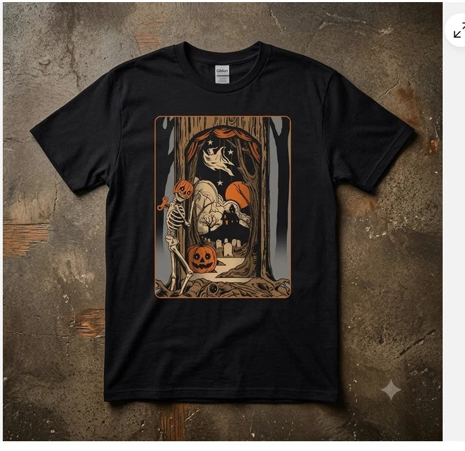 Enter Halloween Spooky Season Graphic Tee Haunted Night Party Unisex T-Shirt
