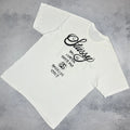 Stussy World Tour Graffiti Big Logo Short Sleeve T Shirt 2000s White Size XL Y2K
