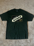 Vintage 90s Style Dallas Stars NHL T-Shirt L Distressed Graphic Tee Green Retro