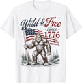 Patriotic Bigfoot Wild and Free Since 1776 4th of July T-Shirt