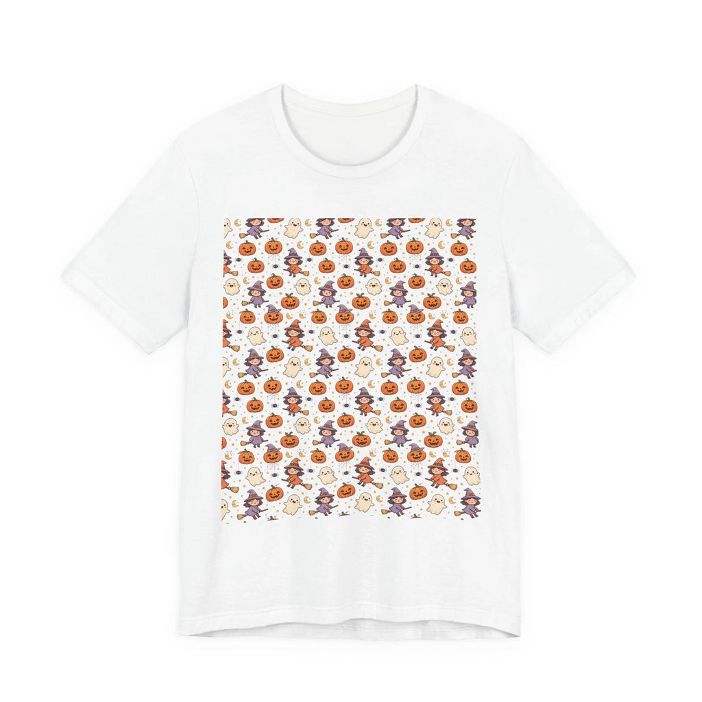 Kawaii Halloween Pumpkin Pattern T-Shirt | Cute Trick or Treat Icons
