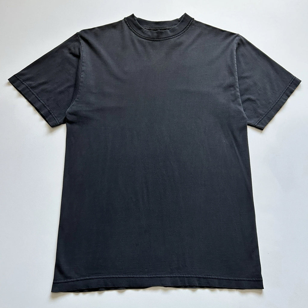 Vintage 90s Sun Faded Black Blank T-Shirt Mens Size Small Relaxed Cotton Rare