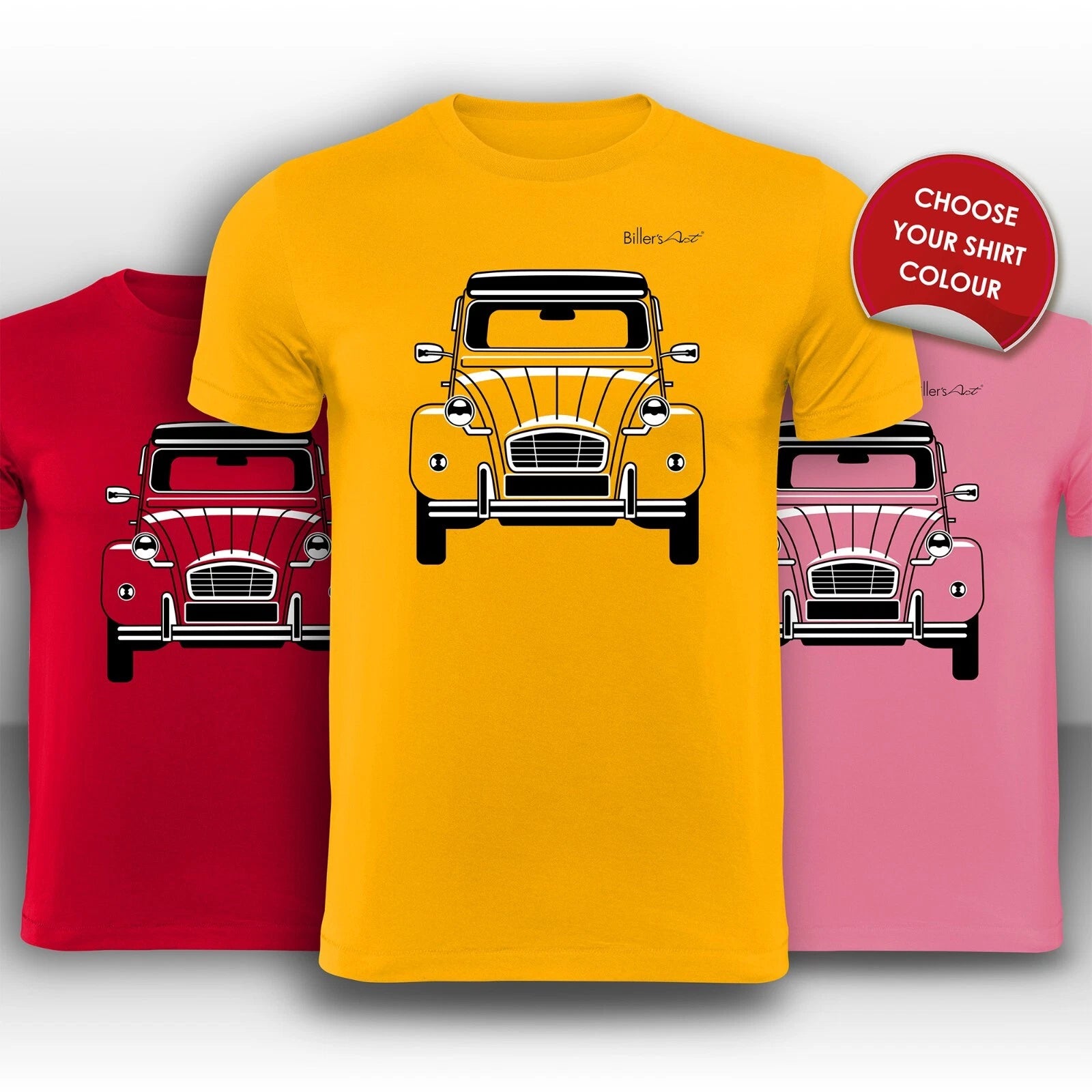 Citroen 2CV Front View Super Cool hand printed T-Shirt