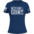 Grunt Style Women's Messy Buns and Guns T-Shirt - Blue
