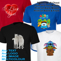 Custom Printed T Shirt - Personalised FULL COLOUR Text Logo Image - Party Gift