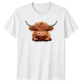 Highland Cow Calf Animals Farm Animal Mens T-Shirt Womens Tee Graphic Top