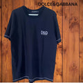 D&G T-shirt Black L Logo Embroidery Simple Luxury Men's Short Sleeve