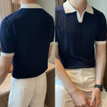 Men's Fashion Summer Short Sleeve T Shirt with Color Patchwork Streetwear Style