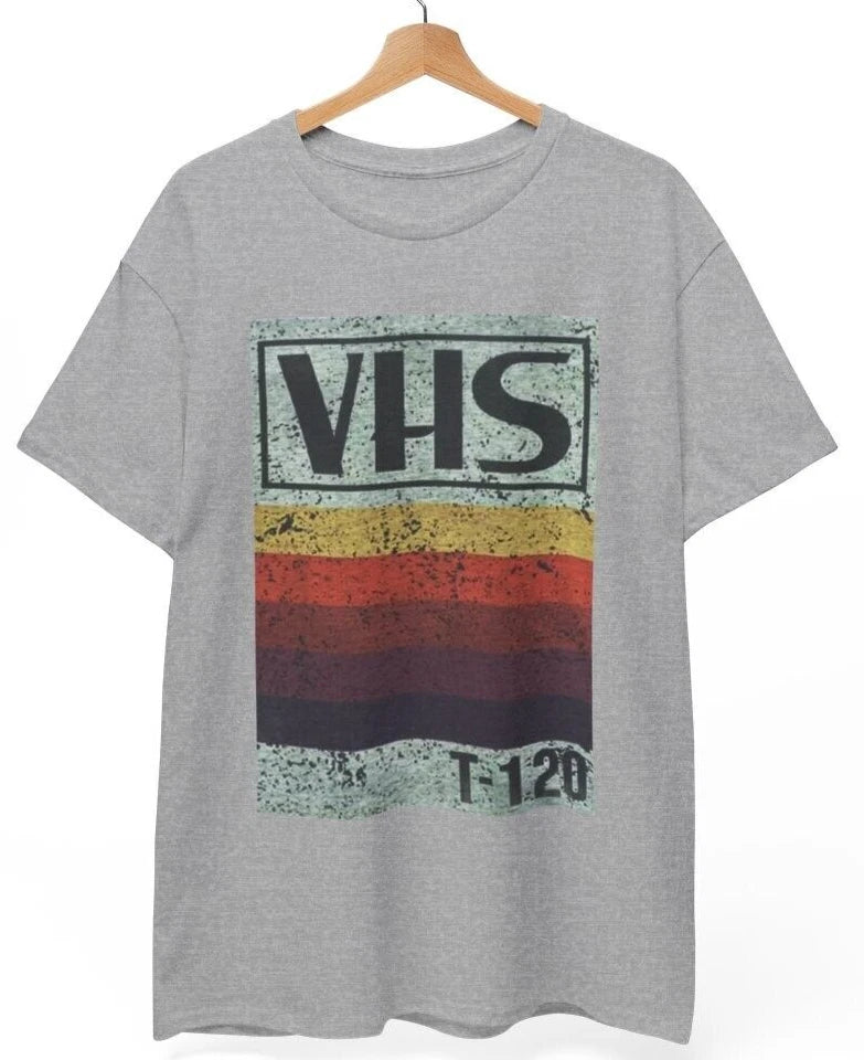 Retro Style VHS Logo Shirt, Vintage Video Cassette Tee 90s Nostalgia Unisex Tee