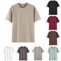 Men's Solid Color Short Sleeve T-Shirt Loose Fit for Sports and Streetwear