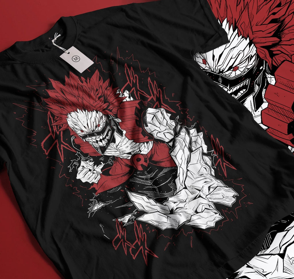 My Hero Academia Red Riot Eijiro Kirishima Black Graphic T-Shirt 819