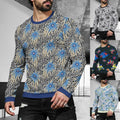 Street Style Men Long Sleeve 3D Print Pullover Round Neck Sport T Shirt