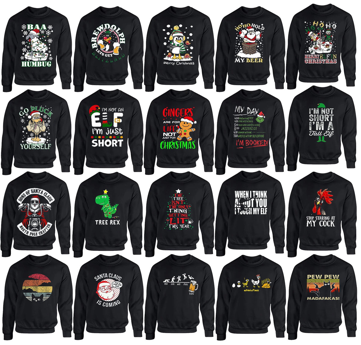Christmas Jumper Sweatshirts Novelty Funny Santa Reindeer Gift Joke Sweatshirt