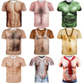 3D T-Shirt Funny Hairy Chest Muscle Print Men Women Short Sleeve Tops Tee S-5XL