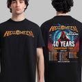 Helloween Europe 2025 40th Anniversary Tour Schedule Double Side Tee