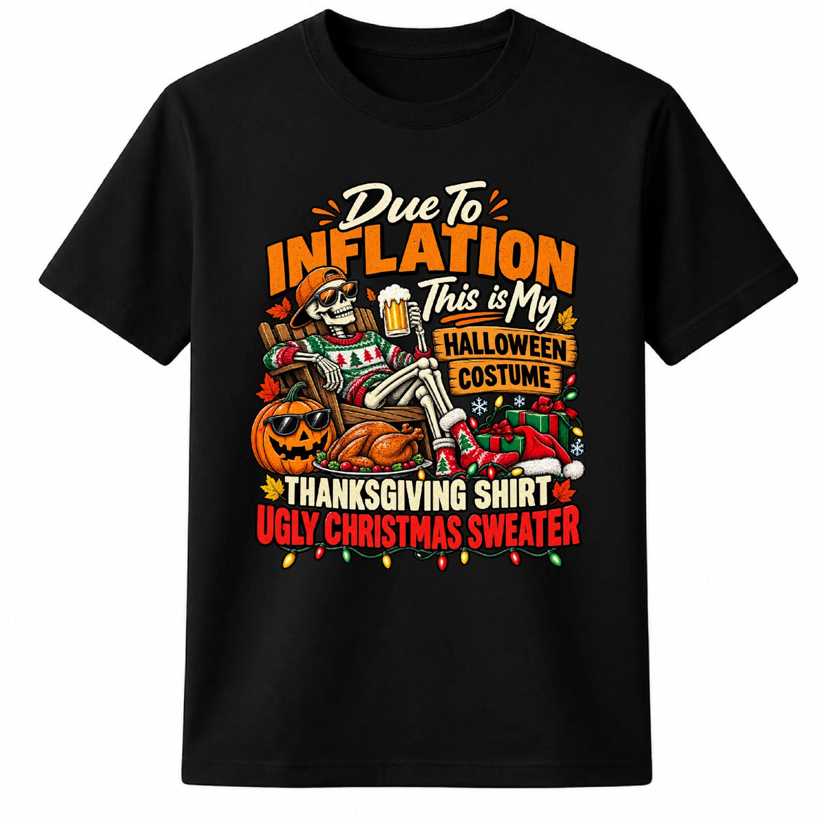 Funny Halloween Skeleton T Shirt Costume Beer Lover Spooky Party Gift
