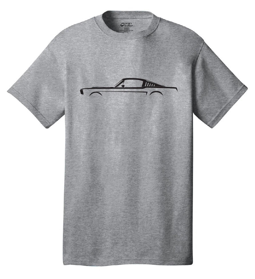 1965-66 Ford Mustang Silhouette t-shirt Classic Muscle Cars Racing Fastback 302