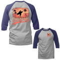 Surf Surfing Palm Tree Surfer 3/4 Sleeve Raglan