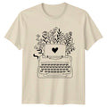 Blooming Typewriter Heart Creative Writing T-Shirt Writer Author Poet Birthday