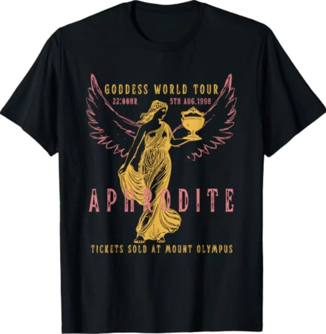 Aphrodite Goddess Distressed Band Dark Academia T-Shirt