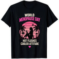 World Menopause Day Hot Flushes Cooler Attitude Retro Sunset Womens Gift T Shirt