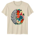 The Brain Blossoms With Colorful T-Shirt Brain Art Mental Health Birthday Gift