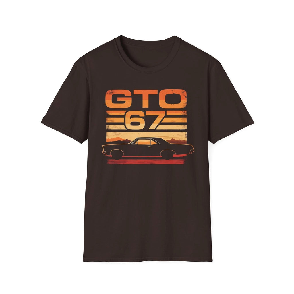 GTO 67 Retro Sunset Car T-Shirt Classic Muscle Graphic Tee