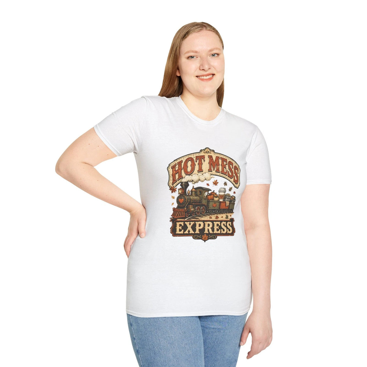 Hot Mess Express Shirt Funny Sarcastic Mom Graphic Tee Women Gift