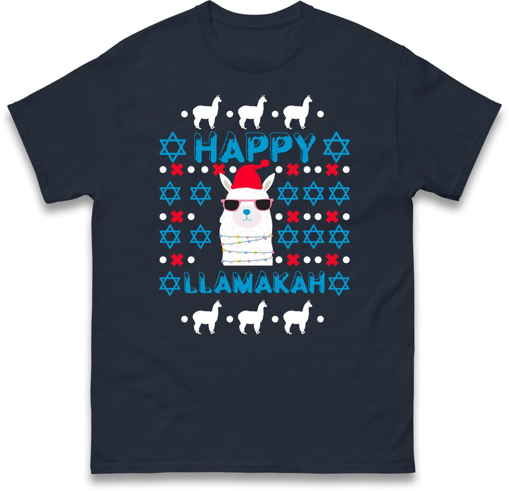 Happy llamakah Christmas Holiday T Shirt,Hanukkah Celebration,Offensive Tee