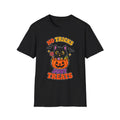 No Tricks Just Treats Cute Cat Pumpkin Candy Spooky Graphic Halloween T-Shirt