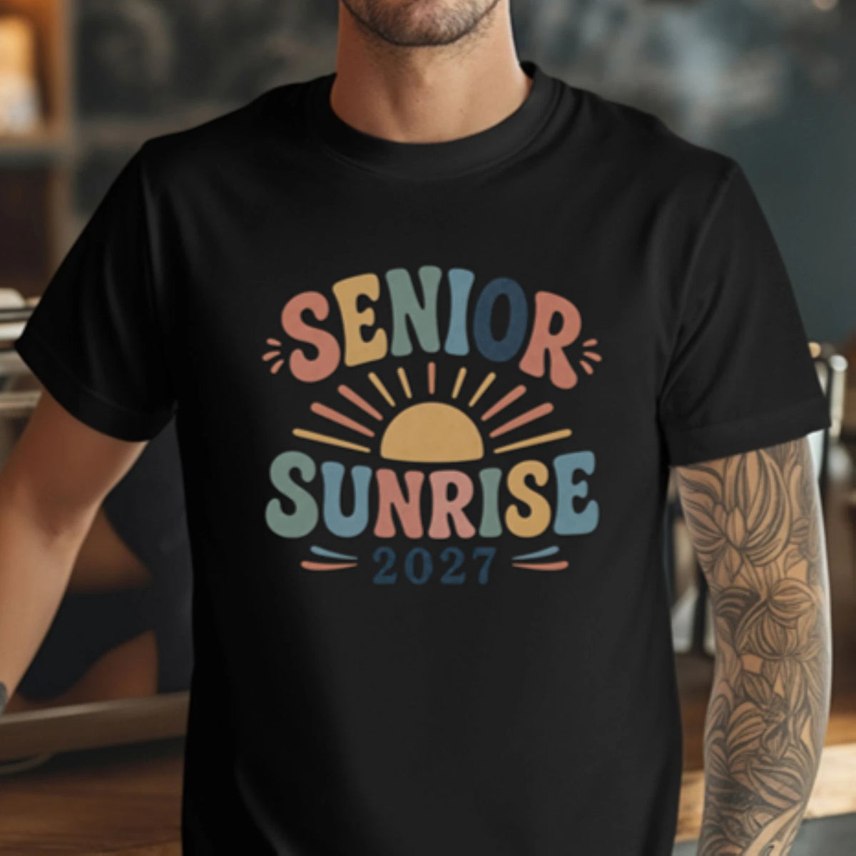 Senior Sunrise 2027 Shirt, Retro Class of 2027 Tee, Colorful Senior Year