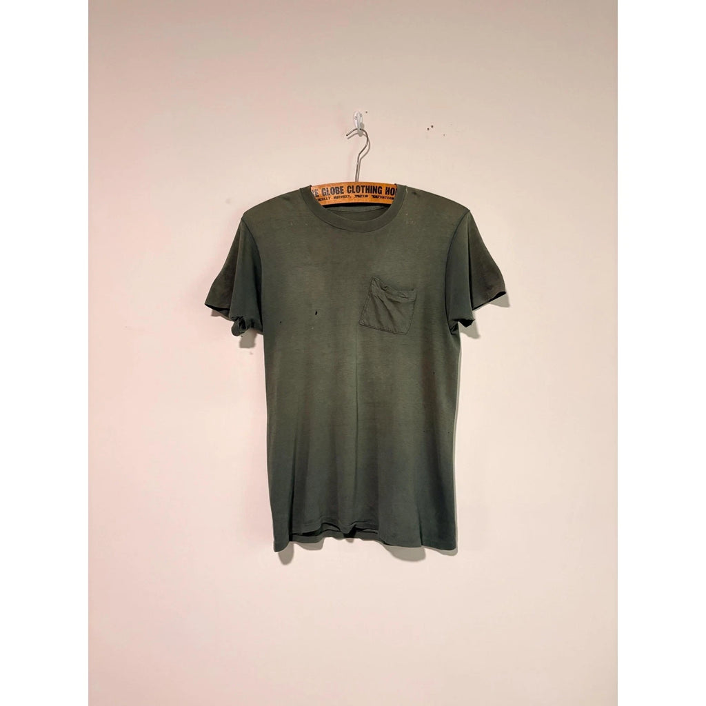 70s distressed vintage 100% cotton pocket t shirt blank tee 541940