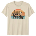 Just Peachy Retro Sunset Fruit Graphic T-Shirt