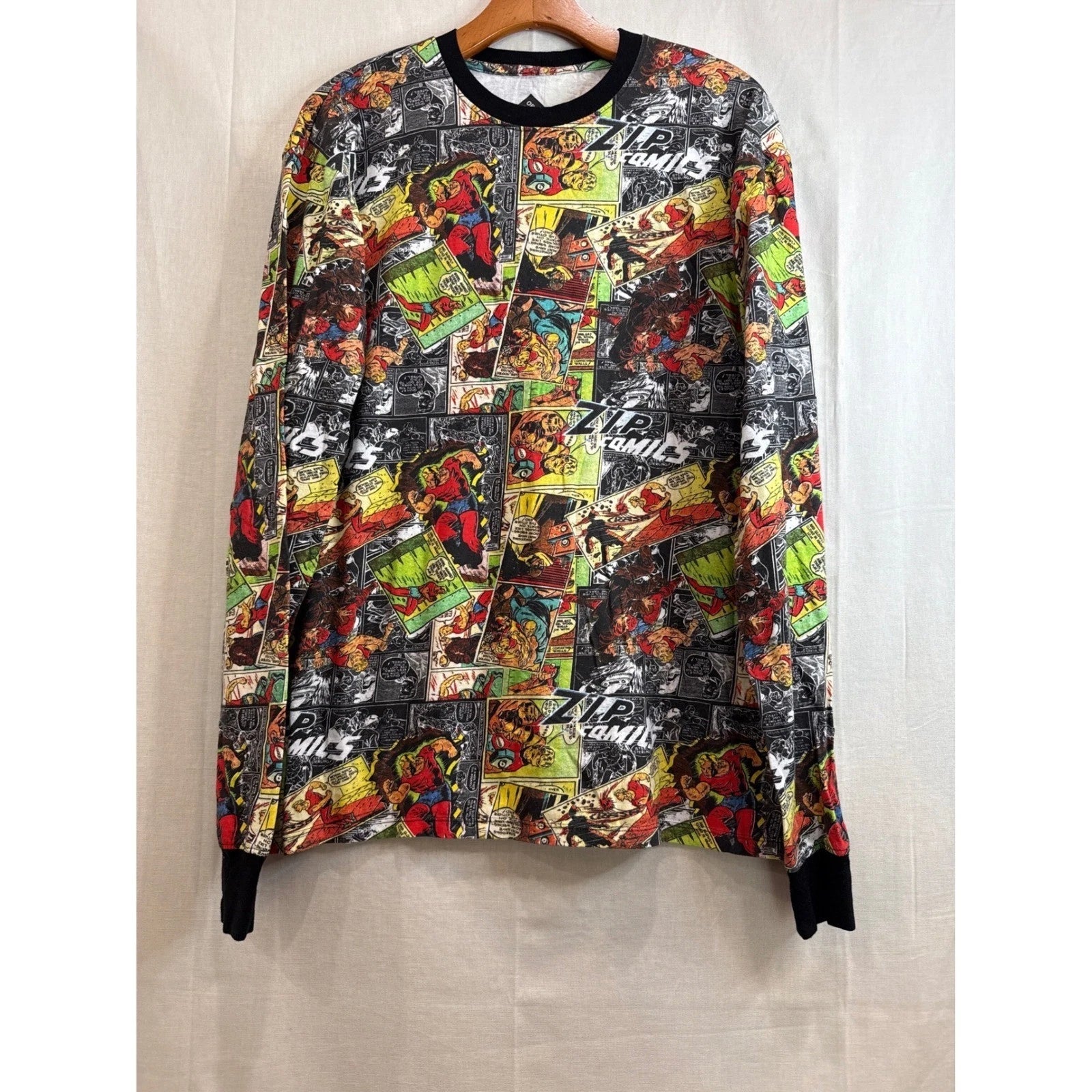 Zip Comics Graphic Print Original Gravity Mens XL Long Sleeve Shirt Cotton NYC