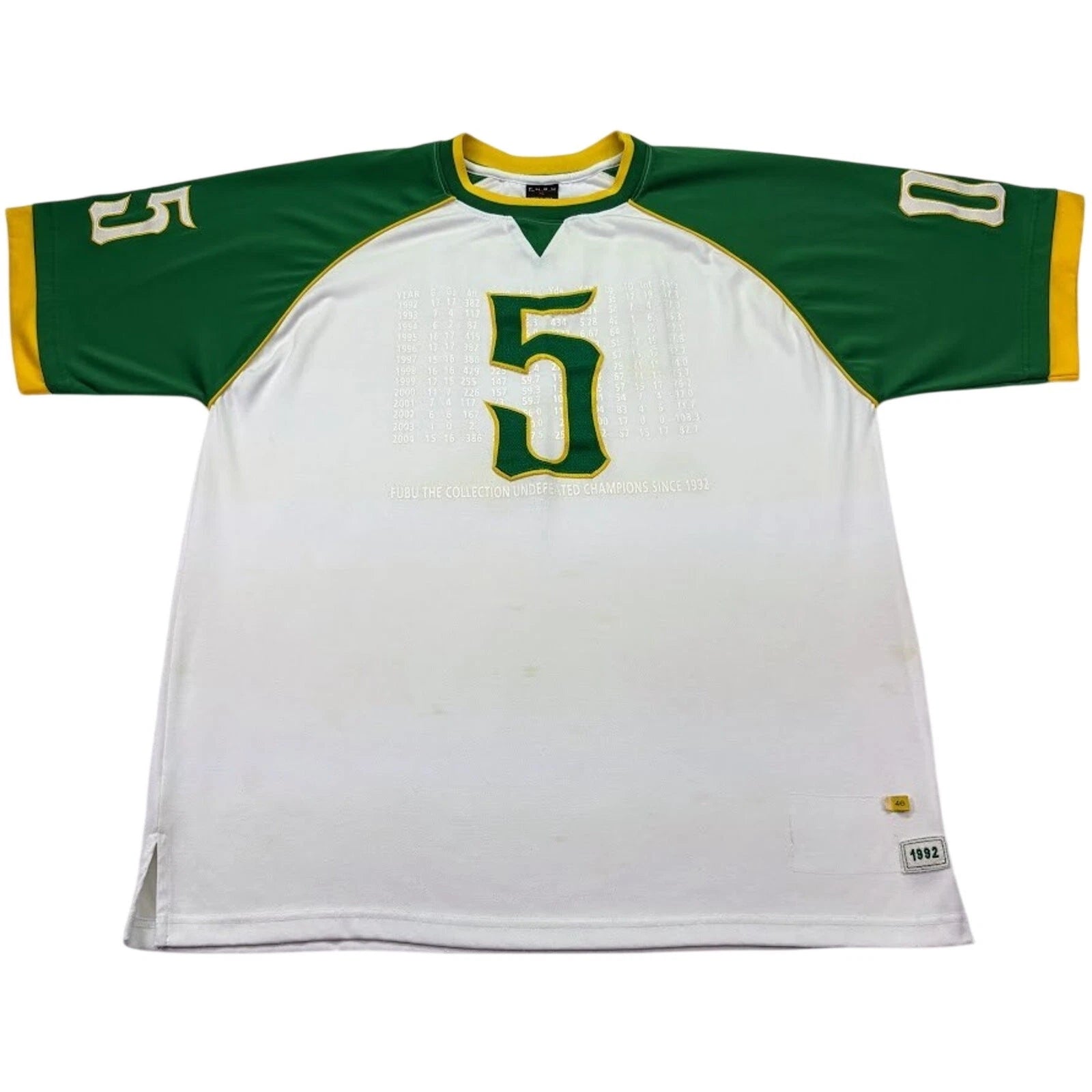 Vintage FUBU Jersey #5 Champions Sports Collection White Colorblock Jersey  XL