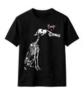 Funny Dog Skeleton Halloween Night Graphic T-Shirt Puppy Spooky Tee
