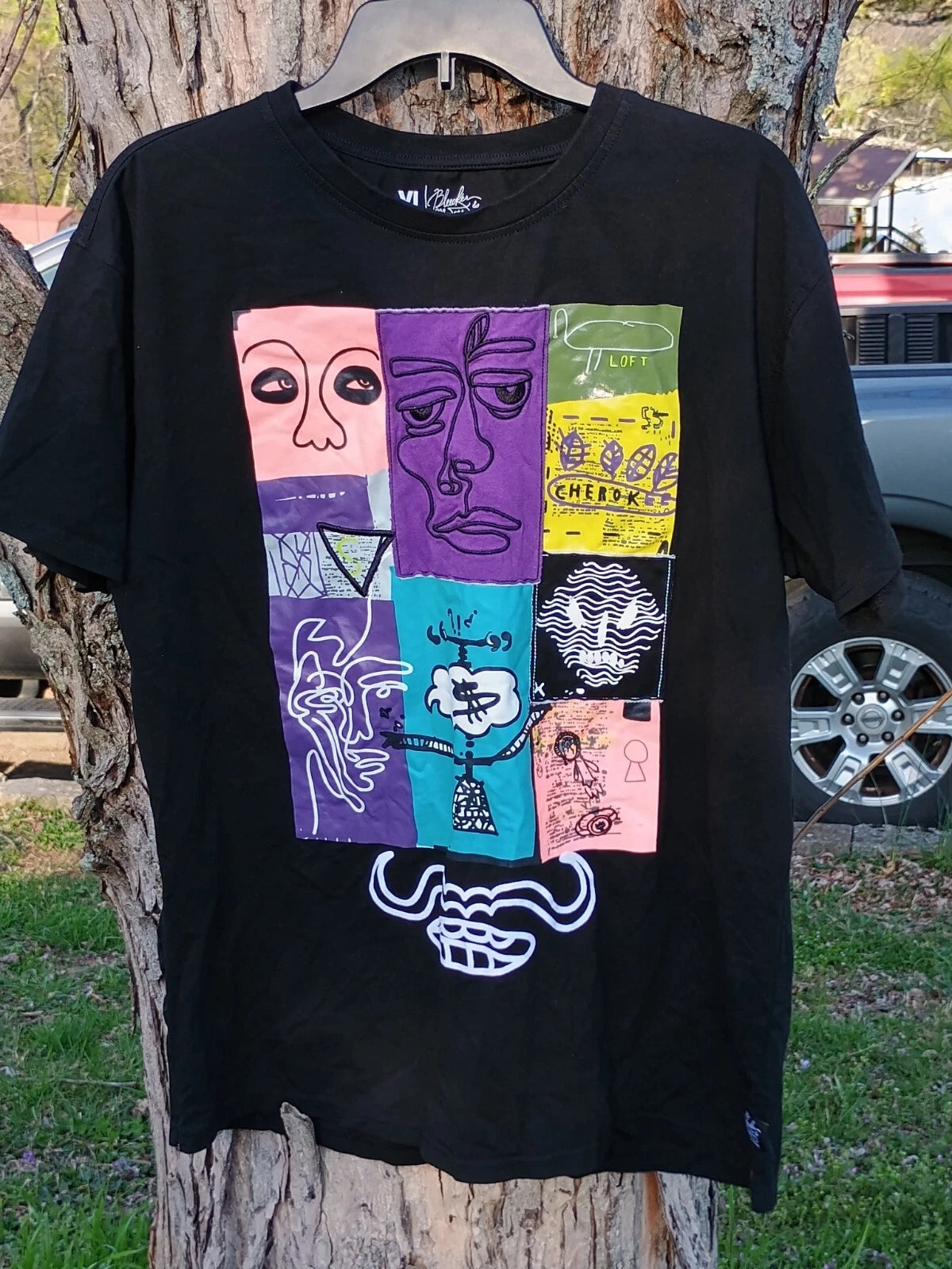 Bleecker & Mercer Screenshot Embroidery & Patchwork XL T-SHIRT WEARABLE ART