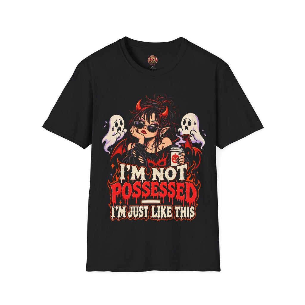 Devil Girl with Ghosts Im Not Possessed Im Just Like This T-Shirt Halloween