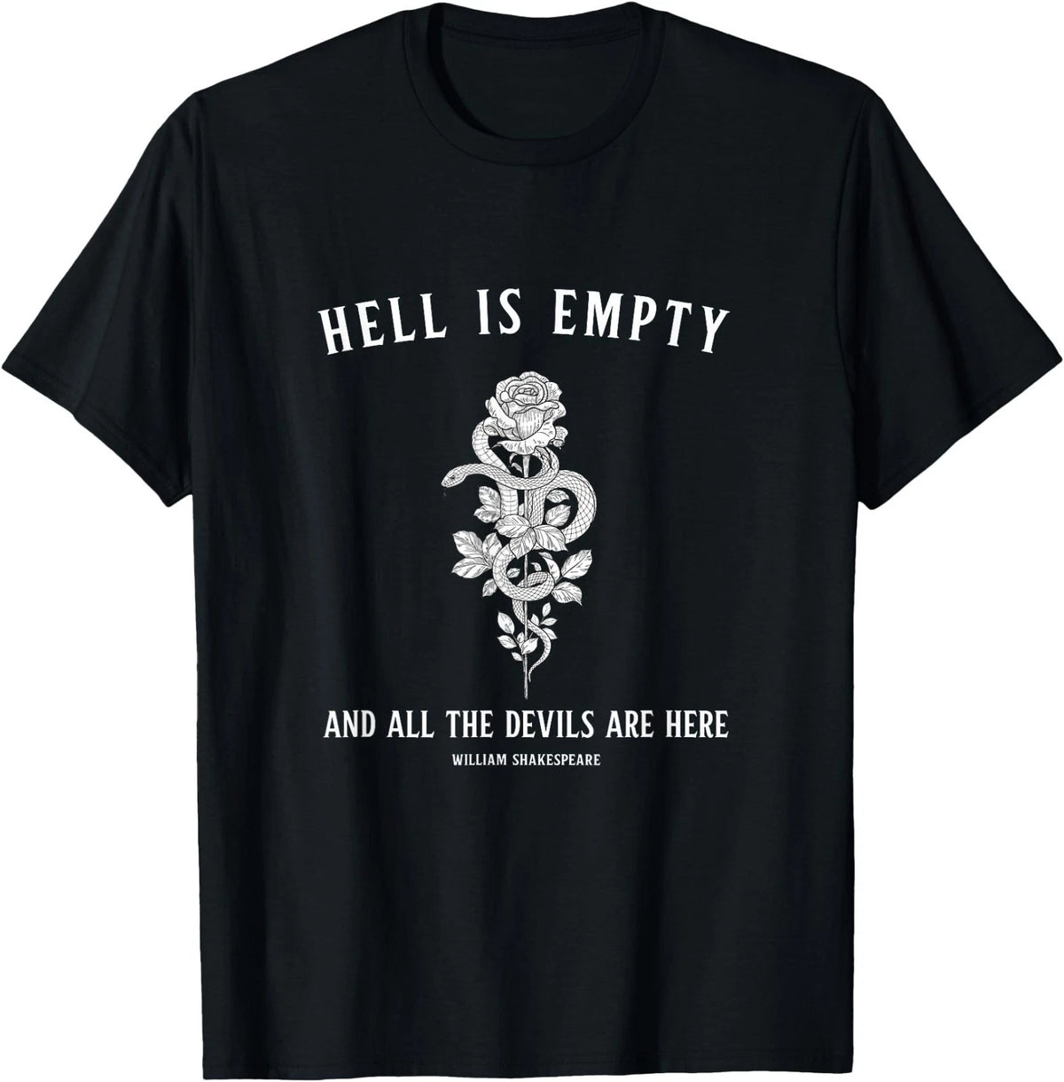 Hell is Empty Shakespeare Goblincore Fairy Goth Grunge Snake T-Shirt
