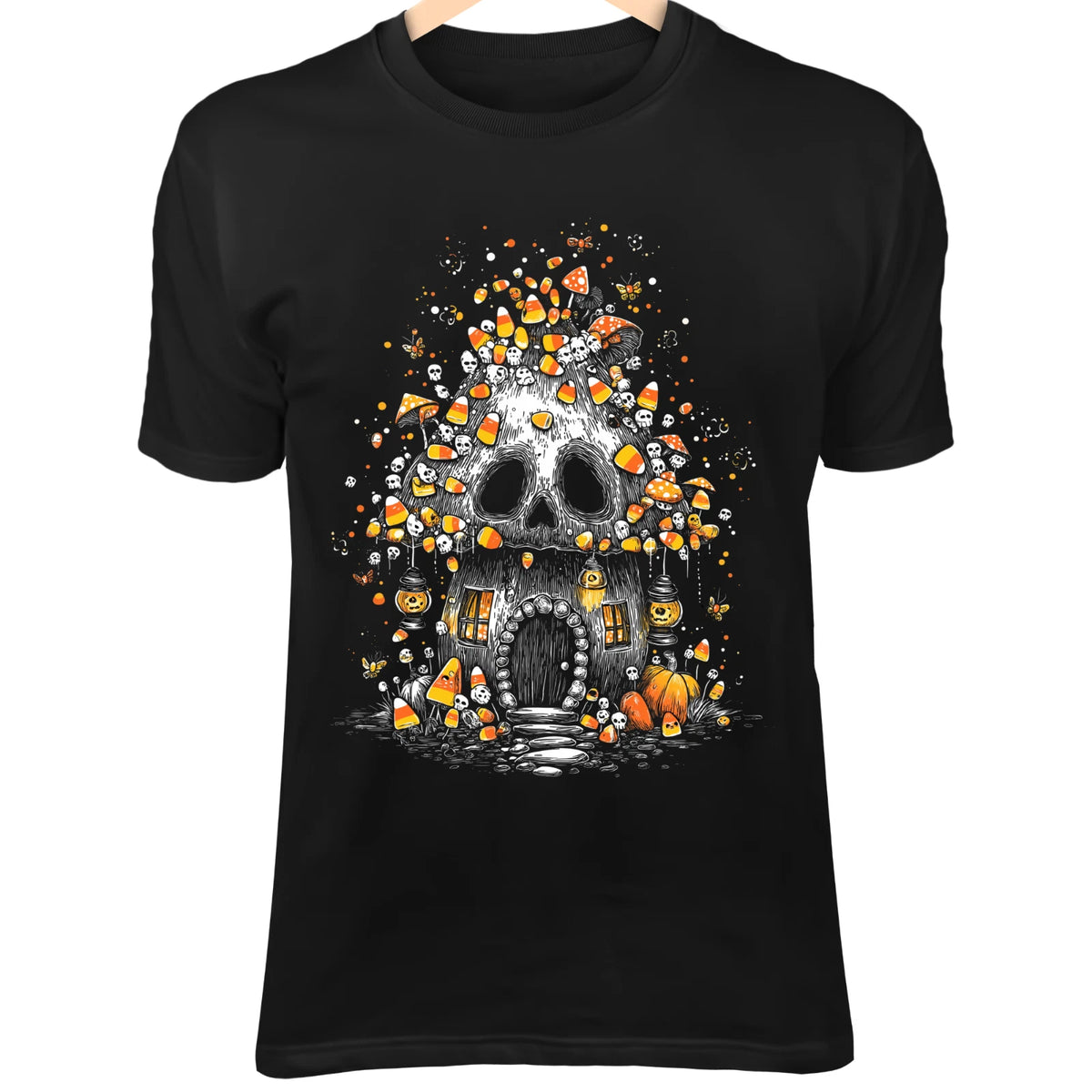 Skull Mushroom House - Candy Corn Lanterns, Fairies & Cute Spooky Halloween