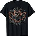 Vintage Cute Bat Retro Spooky Season Halloween Bat Lover T-Shirt